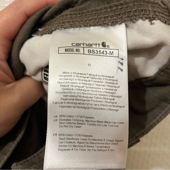 Carhartt Ripstop Cargo Shorts Men’s Durable Outdoor Work Pockets Brown 32 - Picture 12 of 12